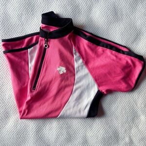 Descente Women’s Cycling Jersey Pink and White XL Quarter Zip
